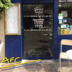 Pose d'une porte automatique pour le restaurant La Buona Tavola à Caen